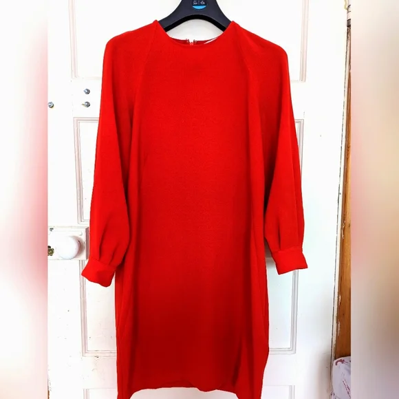 Whistles Red Long Sleeve Pencil Dress UK Size 10 - Picture 1 of 9